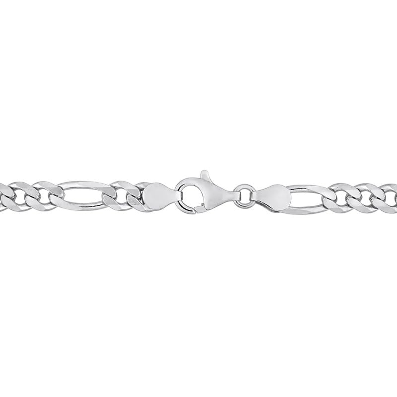 Italian 925 Sterling Silver Figaro Link Chain Necklace - for Men & Women - Available in Sterling Silver or Yellow Gold Plated Sterling Silver - in Widths 2.2mm, 3.8mm, 5.5mm, 8.9mm - Lengths 16 or 18 inches