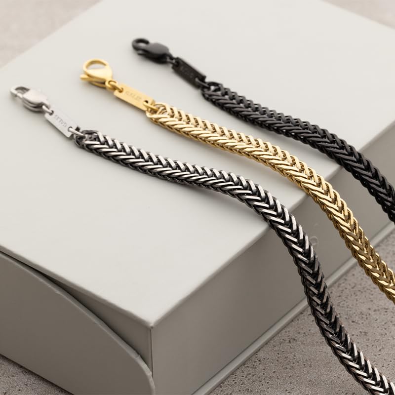 Galis Chain Bracelets For Men 7.5" - Premium Stainless Steel Mens Bracelet, Silver Plated Non Tarnish Bracelet - Snake Chain Everyday Men's Bracelets, Gifts For Him, For The Dad Dedication Card