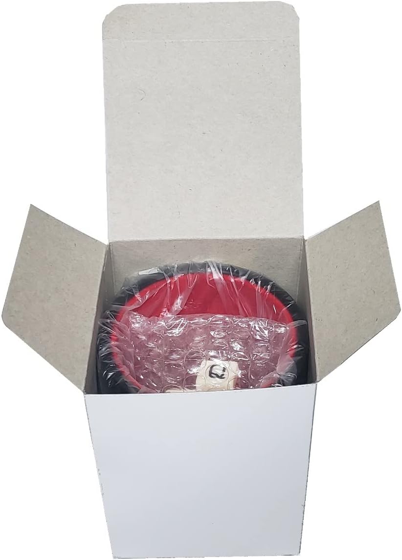 Set of 16mm Poker Dice Squared Corners and Black PU Leather Dice Cup Plush Velvet Lined - Gift Boxed (Spanish Poker (Ivory), Black/Red Cup)