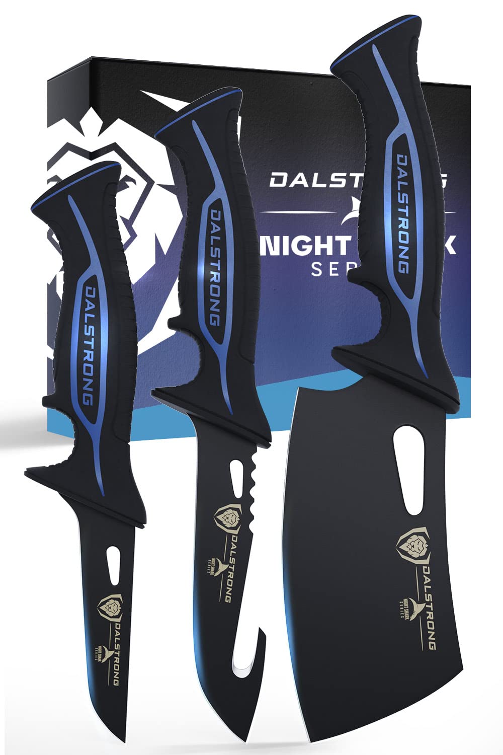 Dalstrong Slicing Knife - 12 inch - Night Shark Series - 7CR17MOV High Carbon Steel - Titanium Coated Blade - Outdoor & Fishing - Polypropylene Handle - Carving Knife - Nylon Sheath - NSF Certified