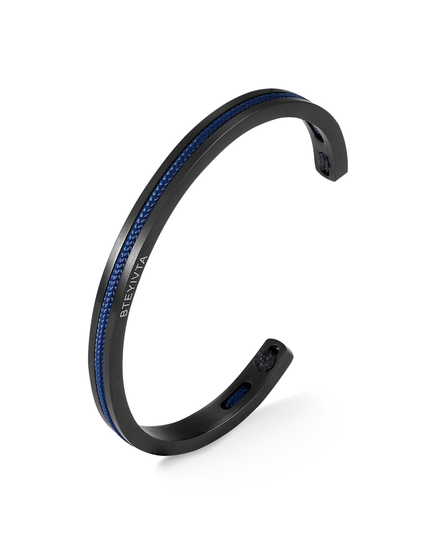 Handmade Minimalist Cuff Bracelet with Lucky Nautical Rope Inlaid Stainless Steel Cuff Unique and Stylish Bangle For Men And Women