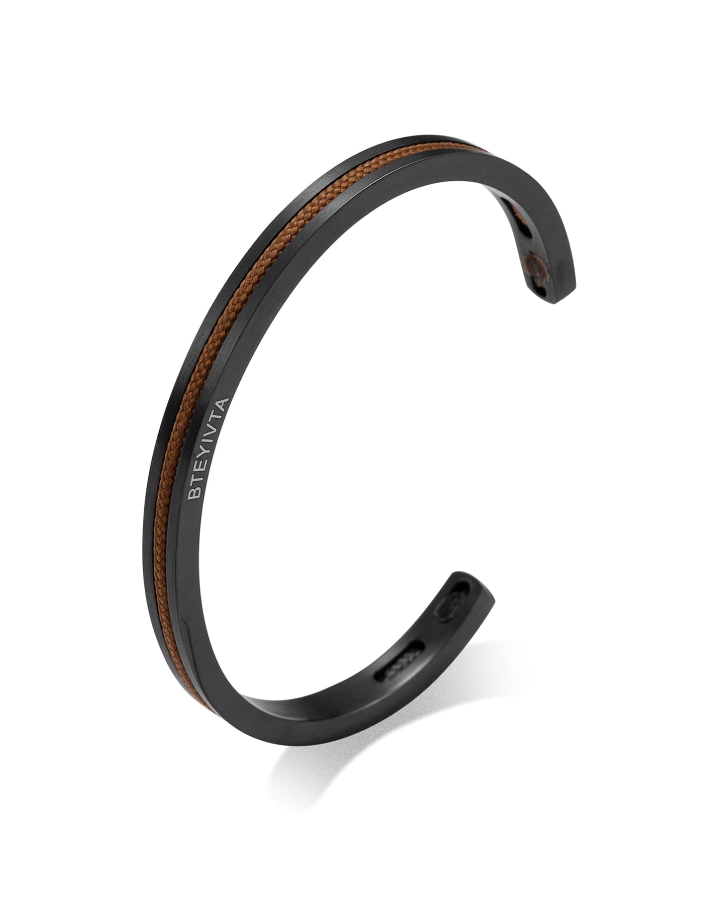 Handmade Minimalist Cuff Bracelet with Lucky Nautical Rope Inlaid Stainless Steel Cuff Unique and Stylish Bangle For Men And Women