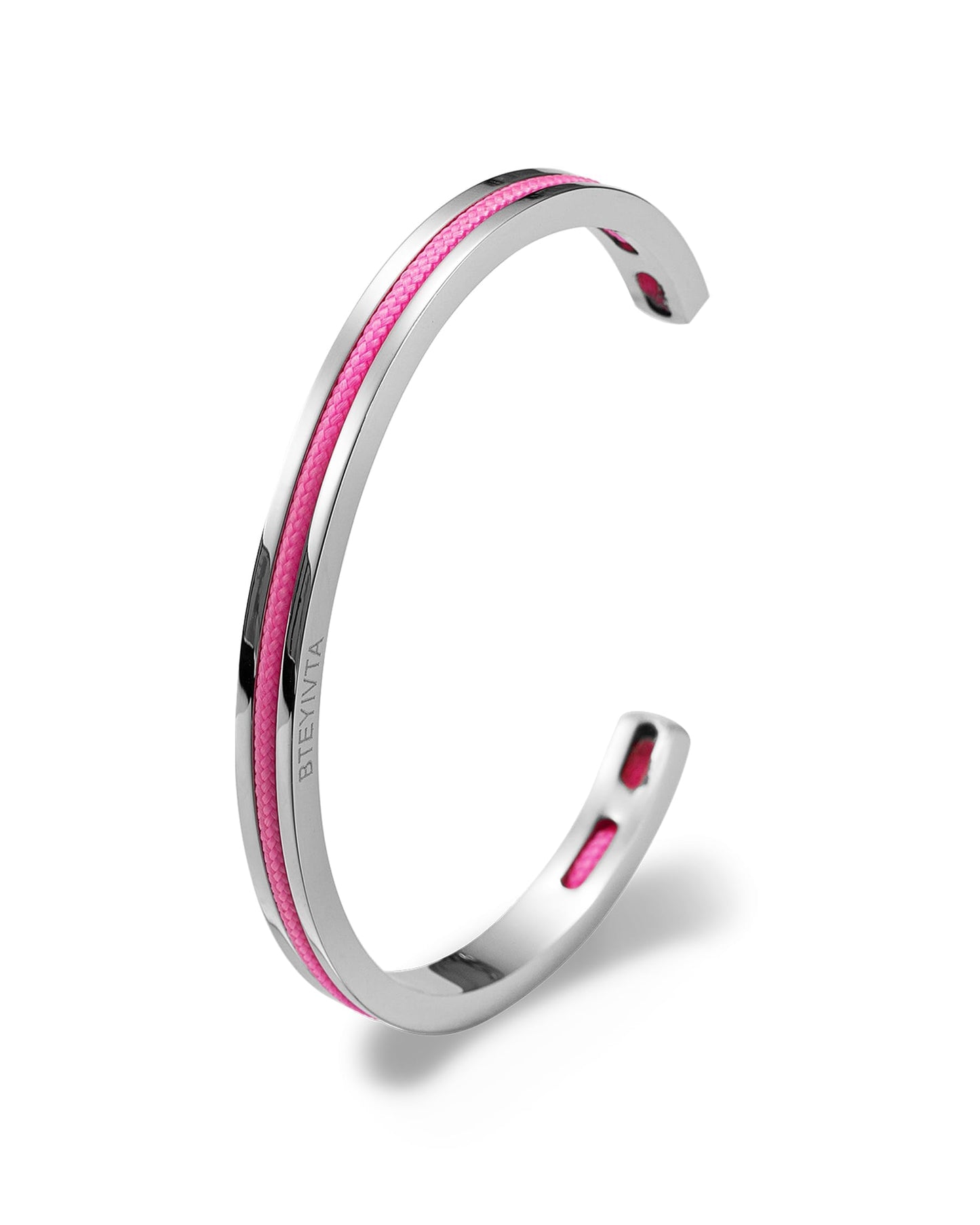 Handmade Minimalist Cuff Bracelet with Lucky Nautical Rope Inlaid Stainless Steel Cuff Unique and Stylish Bangle For Men And Women