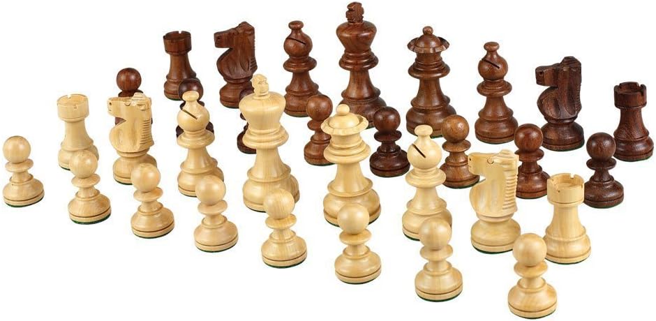Adrienne Chess Inlaid Burl Wood Board Game with Weighted Wooden Pieces, Extra Large 19 x 19 Inch Set