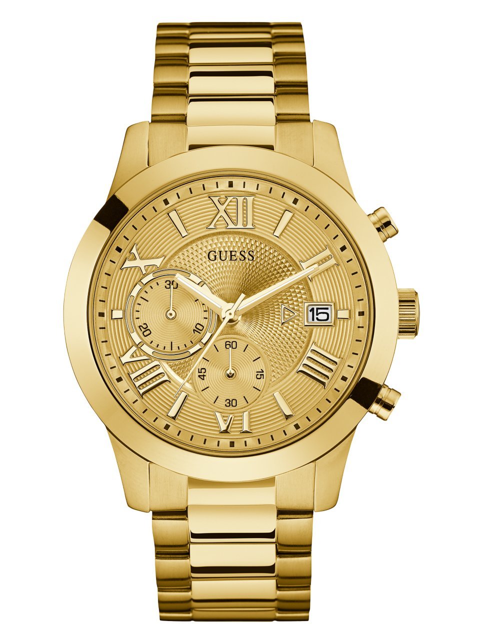 GUESS Men's Stainless Steel Gunmetal Chronograph Bracelet Watch