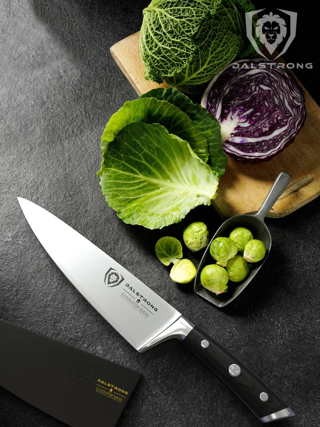 DALSTRONG Chef Knife - 8 inch Blade - Gladiator Series ELITE - Forged HC German Steel Chef's Knife - Razor Sharp Kitchen Knife - Professional Full Tang Knife - Black G10 Handle - Sheath -NSF Certified