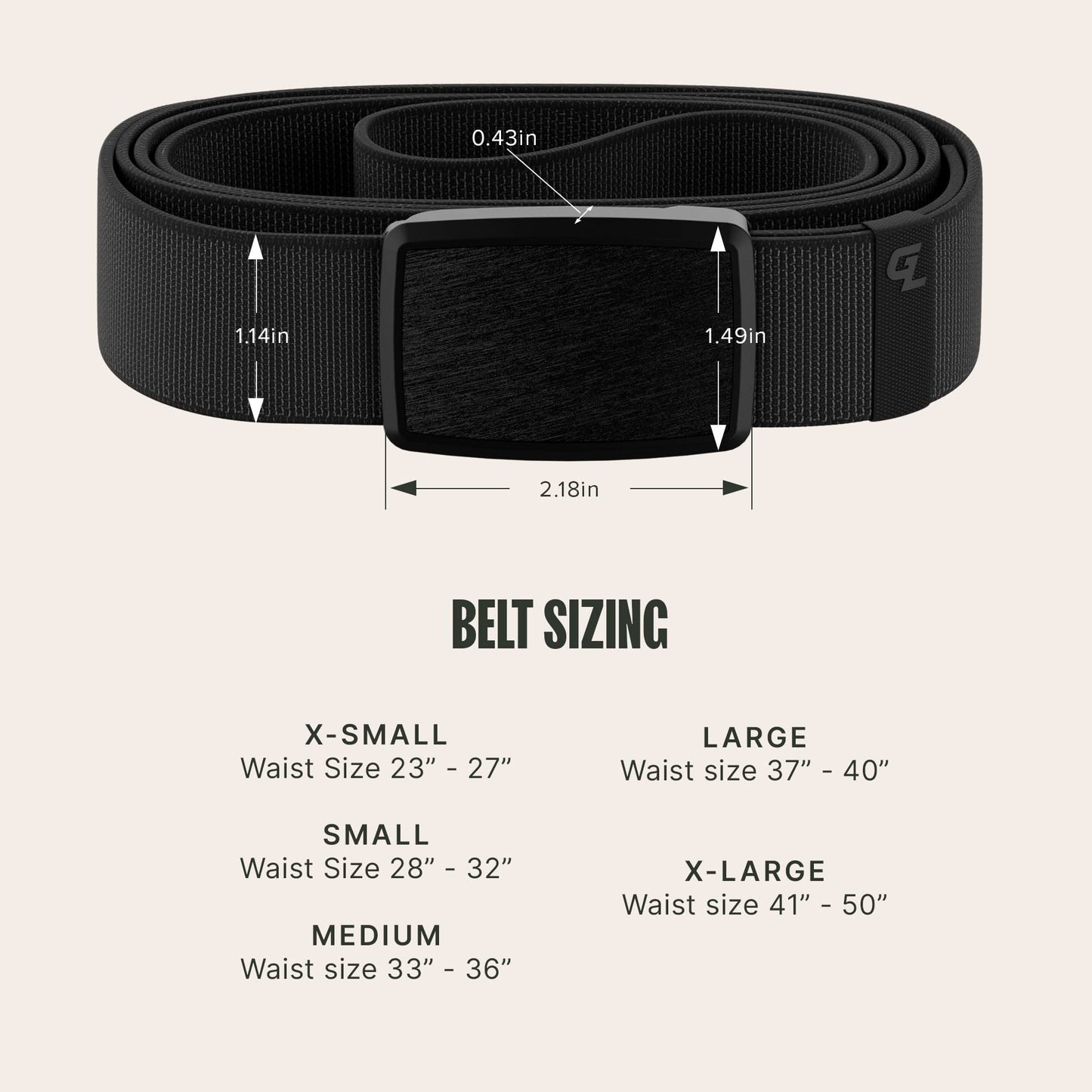 Groove Life Groove Belt Low Profile - Men's Stretch Nylon Belt with Magnetic Aluminum Buckle, Lifetime Coverage
