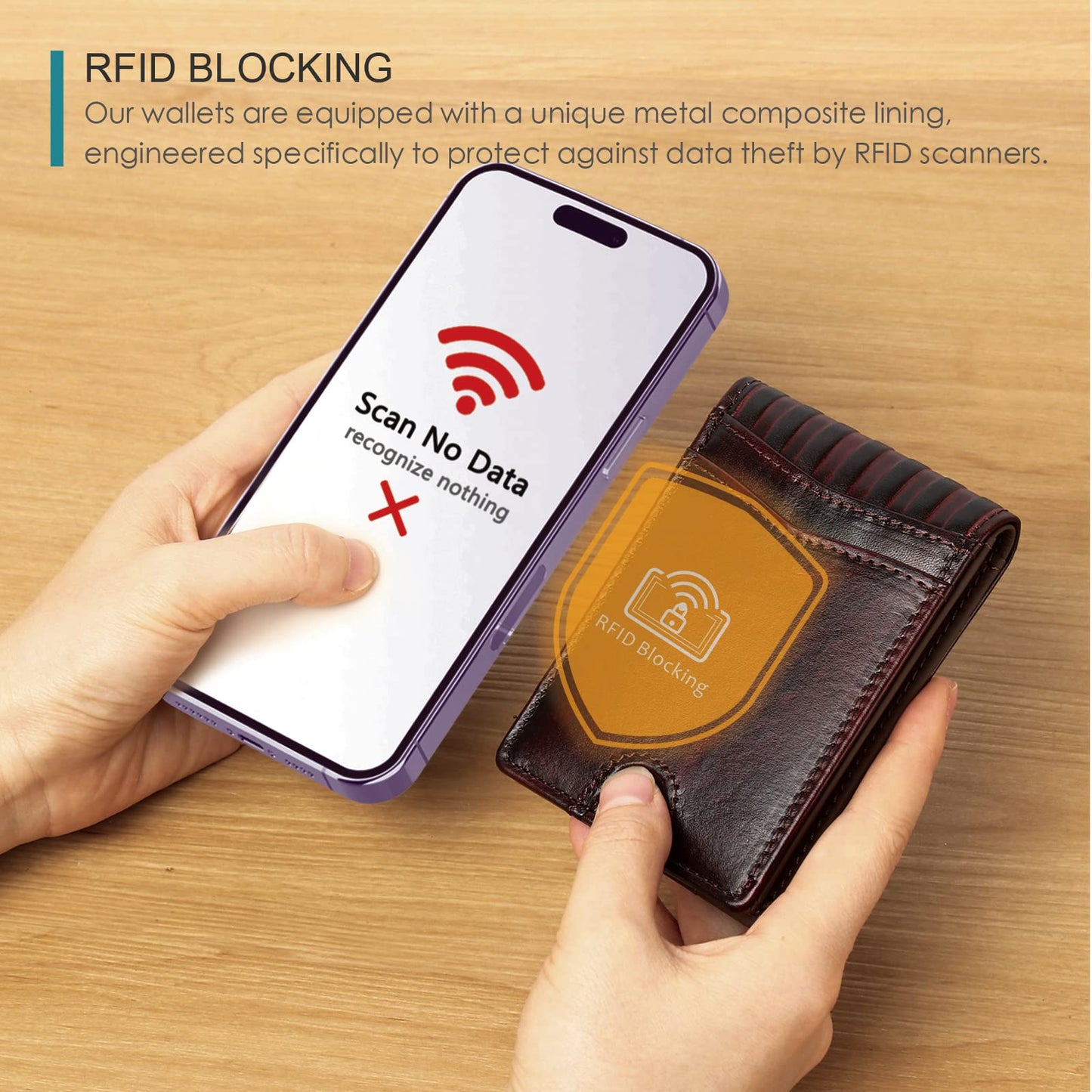 Full Grain Leather Wallets for Men,Bifold Wallets for Men,Mens Leather Wallets with 12 Slots,RFID Blocking Wallets for Men,Gifts for Men (USA Flag,Red)