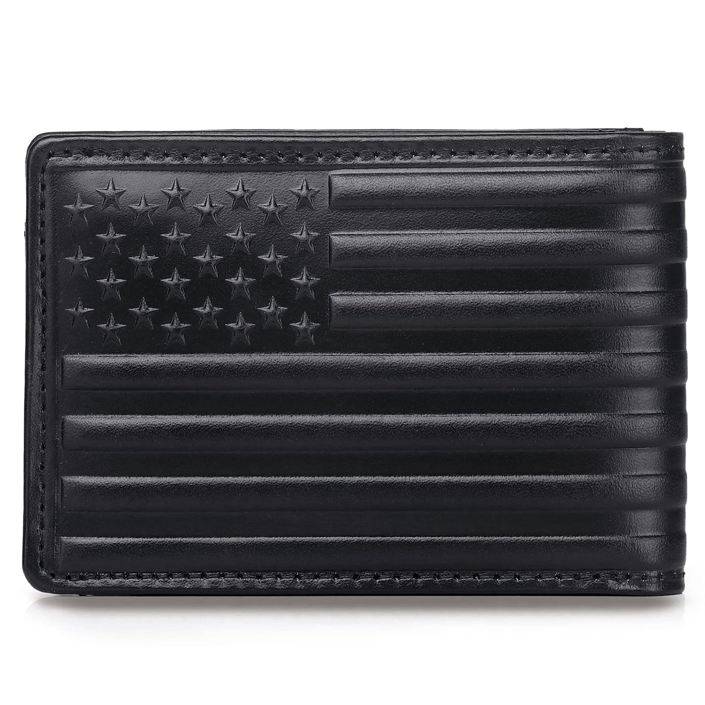 Full Grain Leather Wallets for Men,Bifold Wallets for Men,Mens Leather Wallets with 12 Slots,RFID Blocking Wallets for Men,Gifts for Men (USA Flag,Red)
