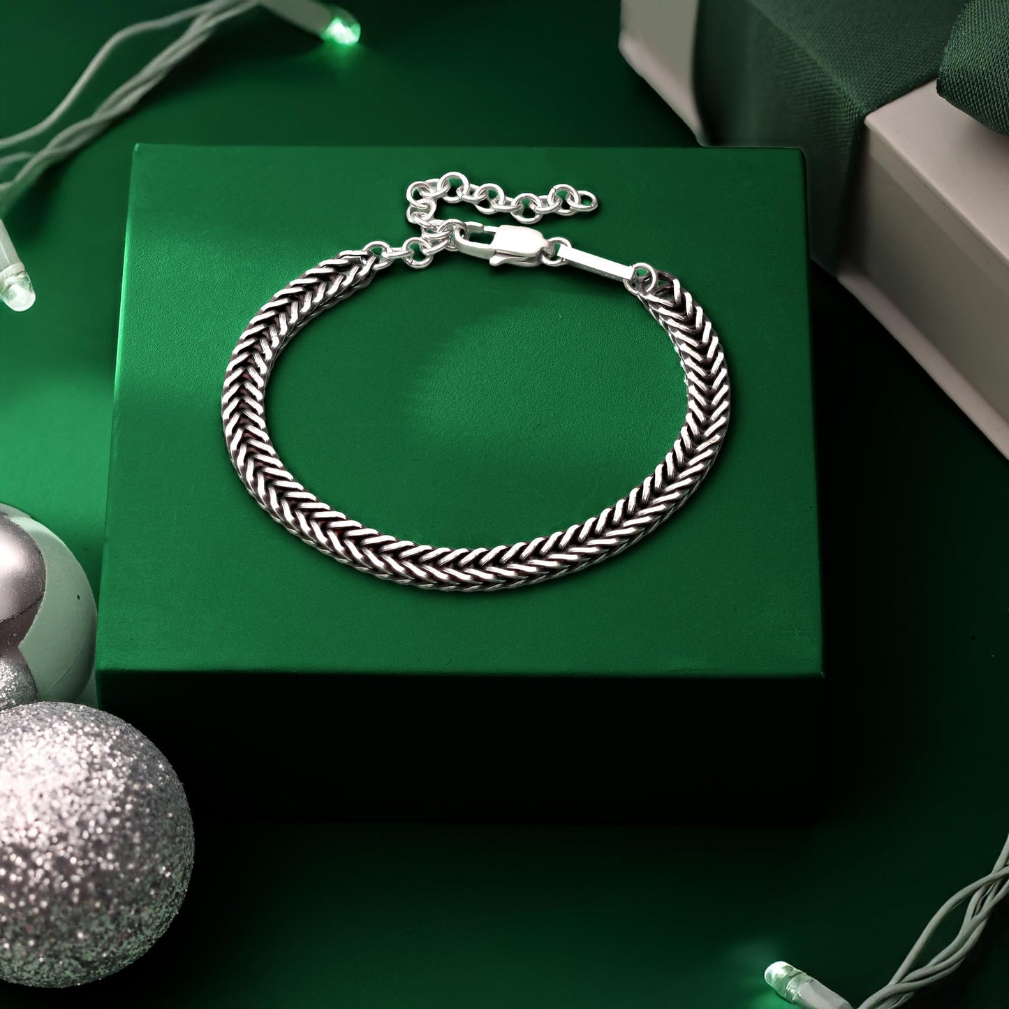 Galis Chain Bracelets For Men 7.5" - Premium Stainless Steel Mens Bracelet, Silver Plated Non Tarnish Bracelet - Snake Chain Everyday Men's Bracelets, Gifts For Him, For The Dad Dedication Card