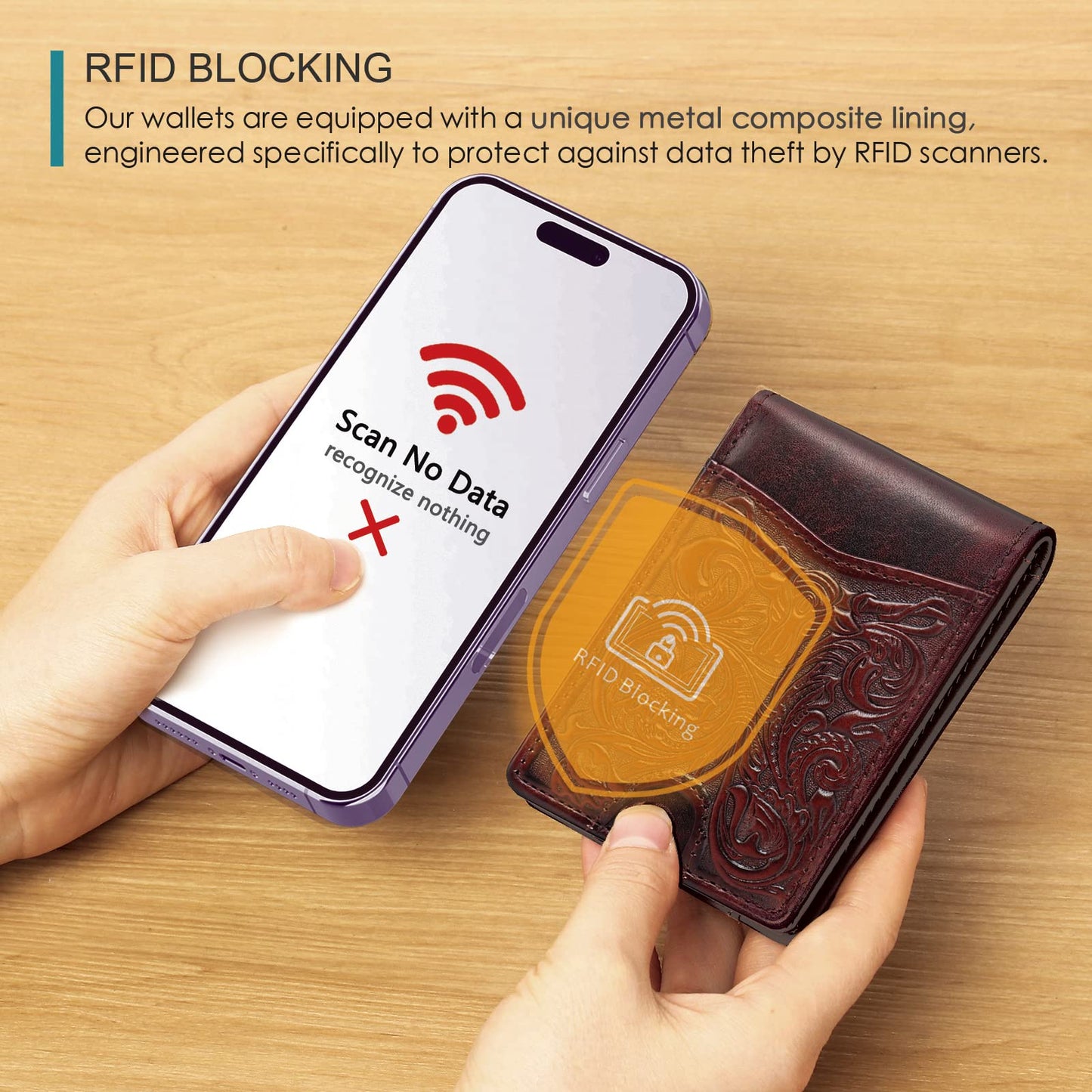 Full Grain Leather Wallets for Men,Bifold Wallets for Men,Mens Leather Wallets with 12 Slots,RFID Blocking Wallets for Men,Gifts for Men (USA Flag,Red)