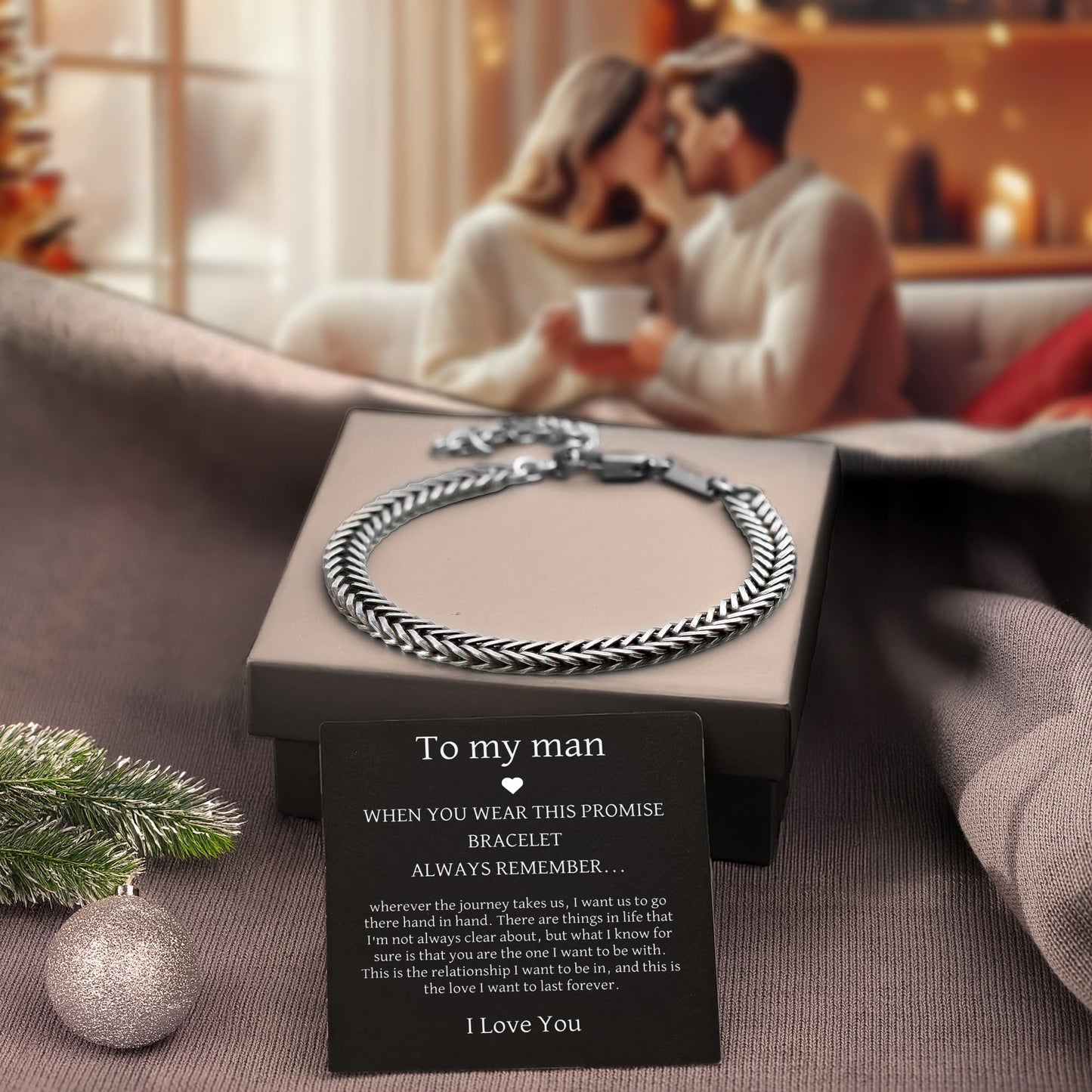 Galis Chain Bracelets For Men 7.5" - Premium Stainless Steel Mens Bracelet, Silver Plated Non Tarnish Bracelet - Snake Chain Everyday Men's Bracelets, Gifts For Him, For The Dad Dedication Card