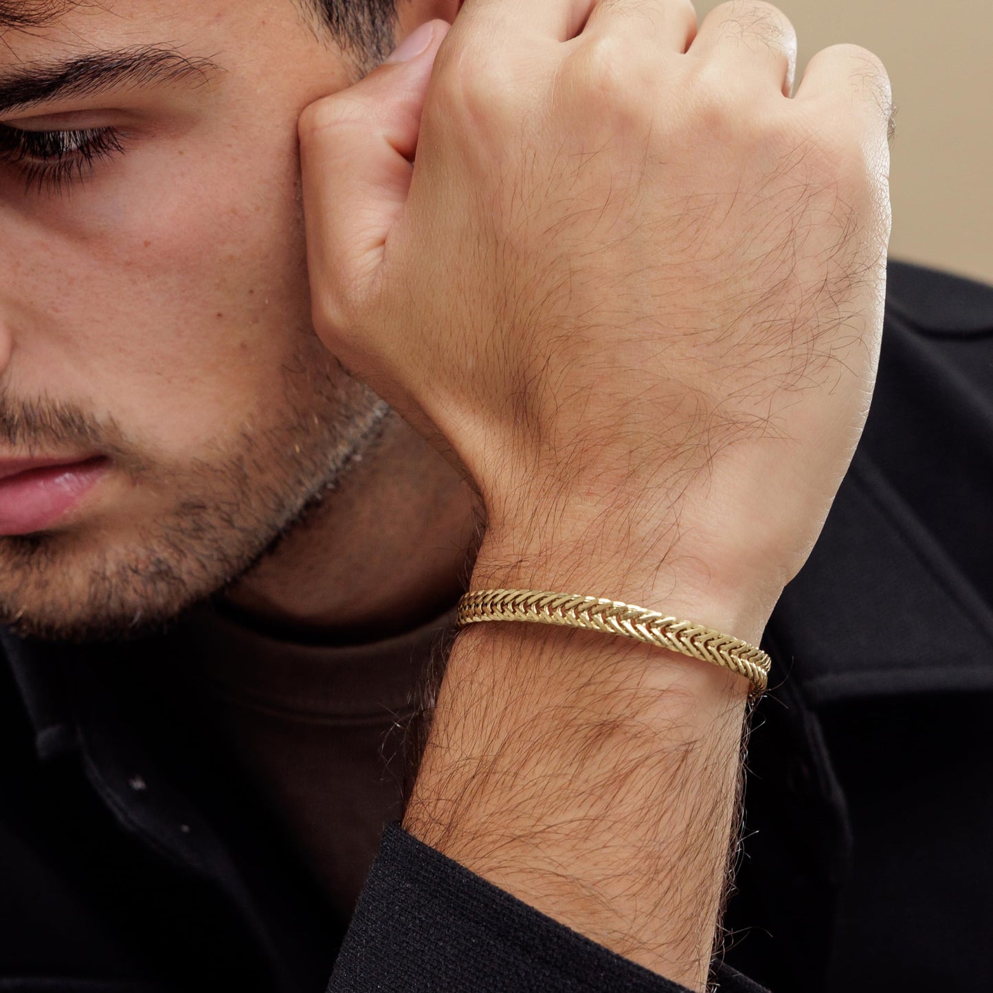 Galis Chain Bracelets For Men 7.5" - Premium Stainless Steel Mens Bracelet, Silver Plated Non Tarnish Bracelet - Snake Chain Everyday Men's Bracelets, Gifts For Him, For The Dad Dedication Card