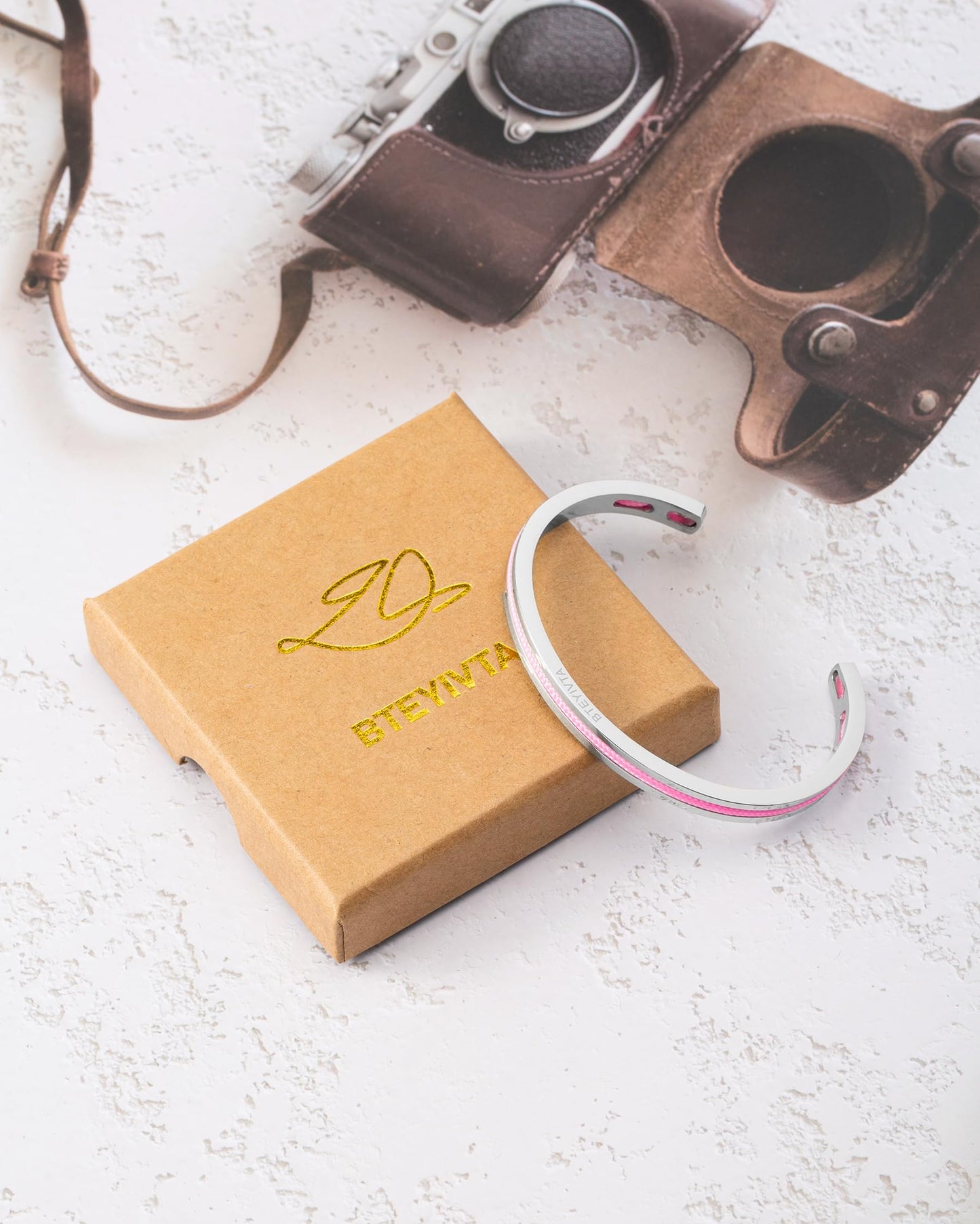 Handmade Minimalist Cuff Bracelet with Lucky Nautical Rope Inlaid Stainless Steel Cuff Unique and Stylish Bangle For Men And Women