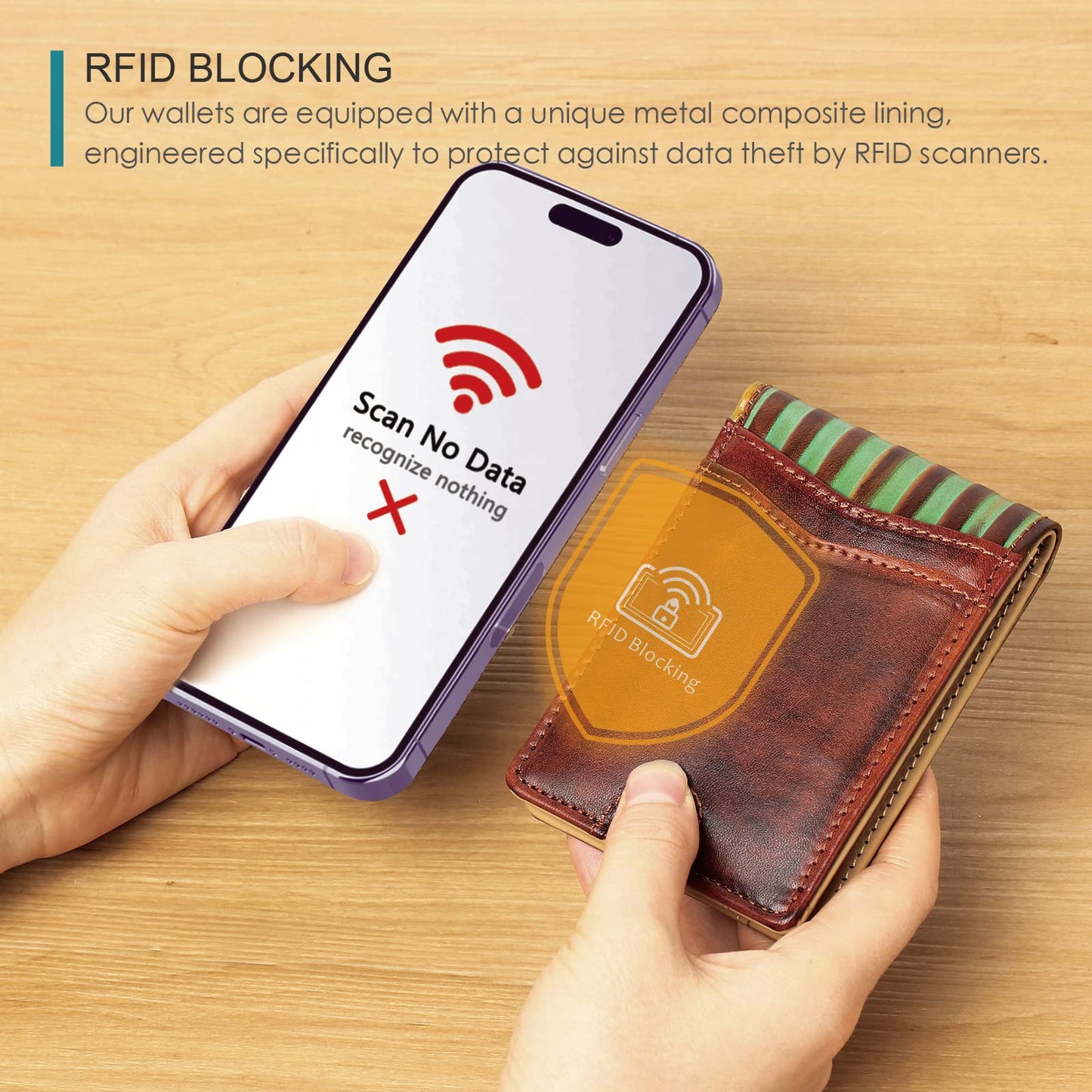 Full Grain Leather Wallets for Men,Bifold Wallets for Men,Mens Leather Wallets with 12 Slots,RFID Blocking Wallets for Men,Gifts for Men (USA Flag,Red)