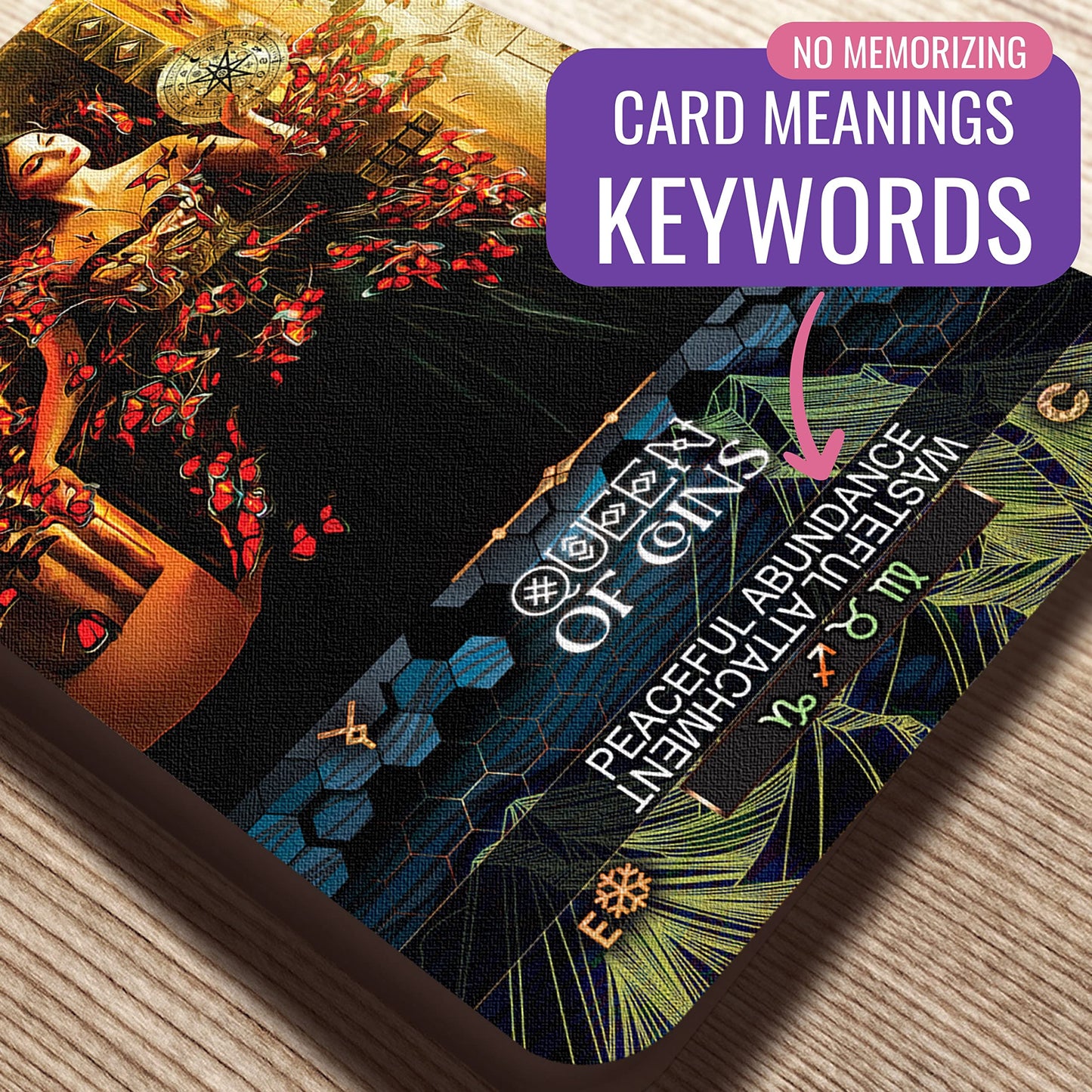 Star Kissed Tarot Deck - 78 Tarot Cards with Meanings, Best Tarot Spiritual Tool, w/ Astrology, Zodiac, Keywords, Elements & Reversed Meanings - Includes Online Tarot Training & Certified Master Exam