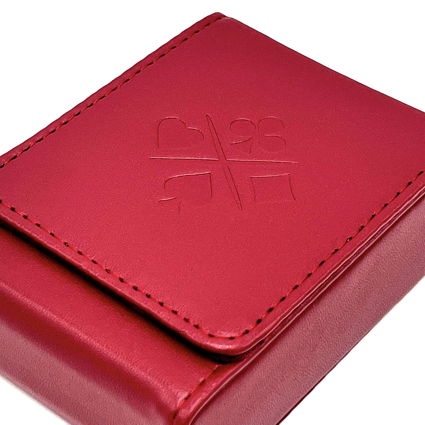 Luck Lab Single Deck Leather Playing Card Case/Holder - Fits Poker and Bridge size cards (Wine Red)