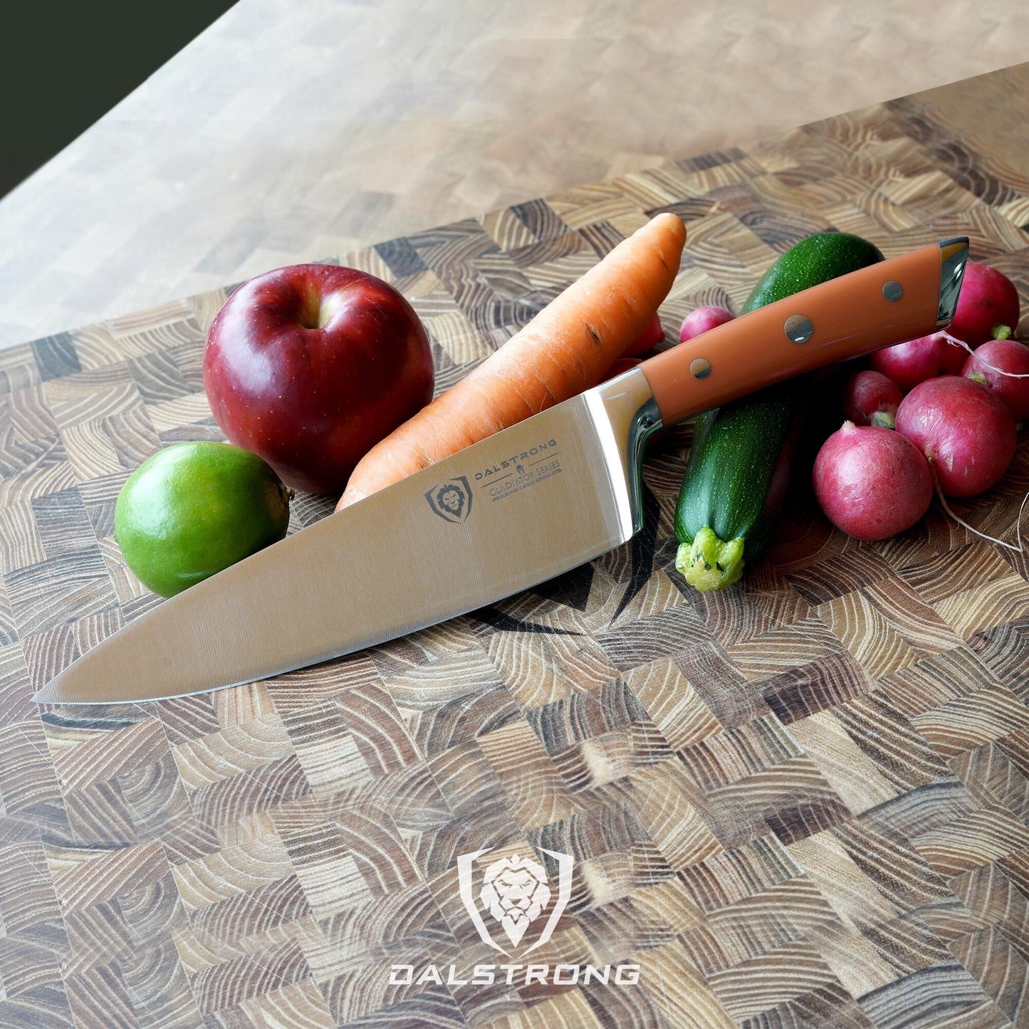 DALSTRONG Chef Knife - 8 inch Blade - Gladiator Series ELITE - Forged HC German Steel Chef's Knife - Razor Sharp Kitchen Knife - Professional Full Tang Knife - Black G10 Handle - Sheath -NSF Certified