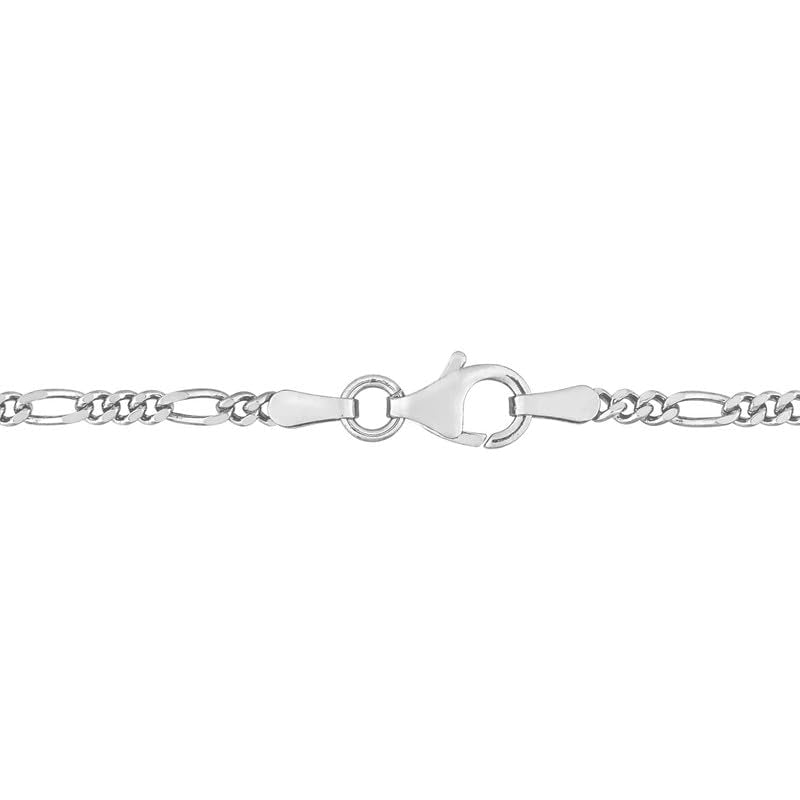 Italian 925 Sterling Silver Figaro Link Chain Necklace - for Men & Women - Available in Sterling Silver or Yellow Gold Plated Sterling Silver - in Widths 2.2mm, 3.8mm, 5.5mm, 8.9mm - Lengths 16 or 18 inches