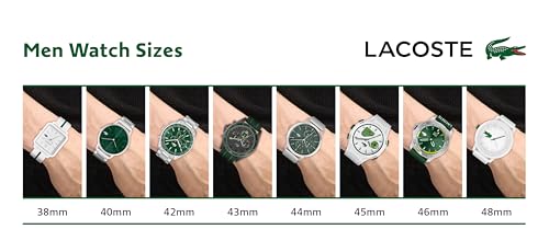 Lacoste LC33 Men's Analog and Digital Movement Watch, Silicone Strap, Water Resistant Up to 10ATM/100 Meters - Contemporary, Sporty - Premium Fashion Timepiece - Gift for Him - 45mm