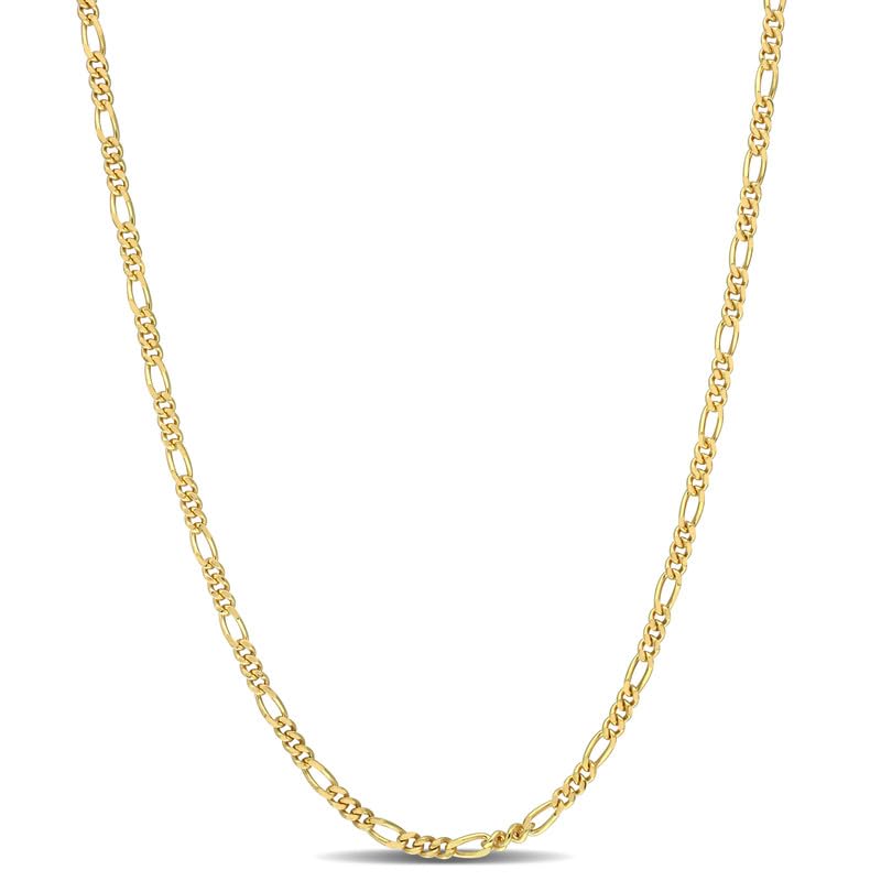 Italian 925 Sterling Silver Figaro Link Chain Necklace - for Men & Women - Available in Sterling Silver or Yellow Gold Plated Sterling Silver - in Widths 2.2mm, 3.8mm, 5.5mm, 8.9mm - Lengths 16 or 18 inches