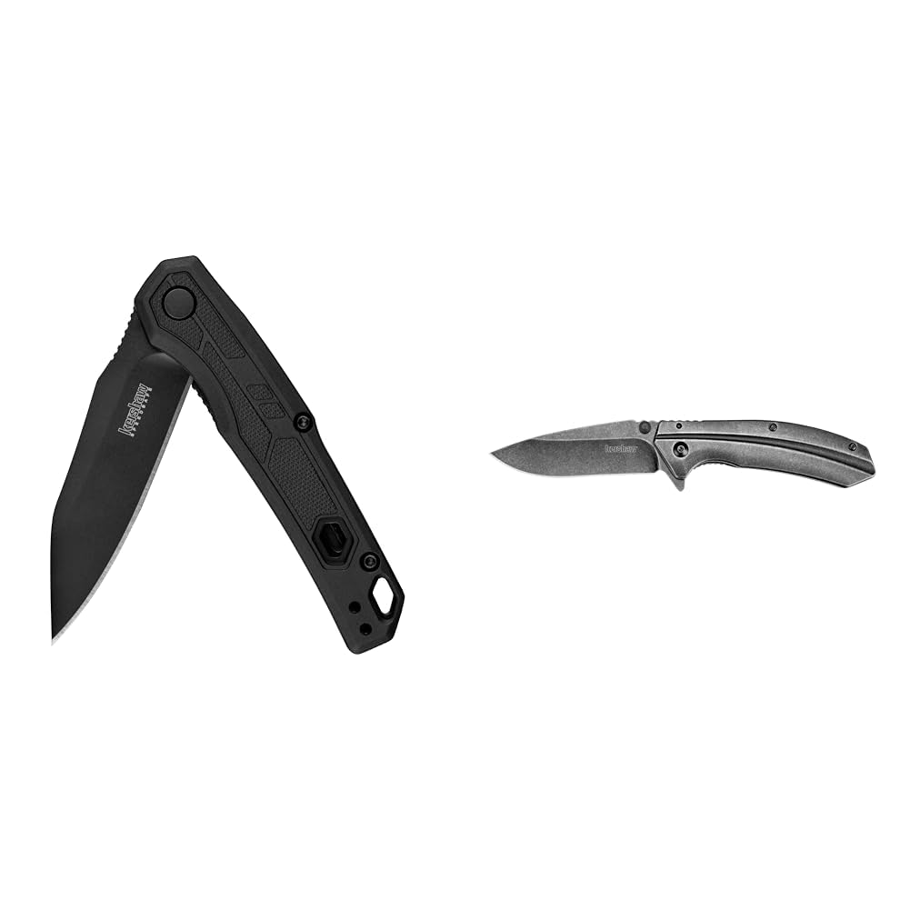 Kershaw Appa Folding Tactical Pocket Knife, SpeedSafe Opening, 2.75 inch Black Blade and Handle, Small, Lightweight Every Day Carry