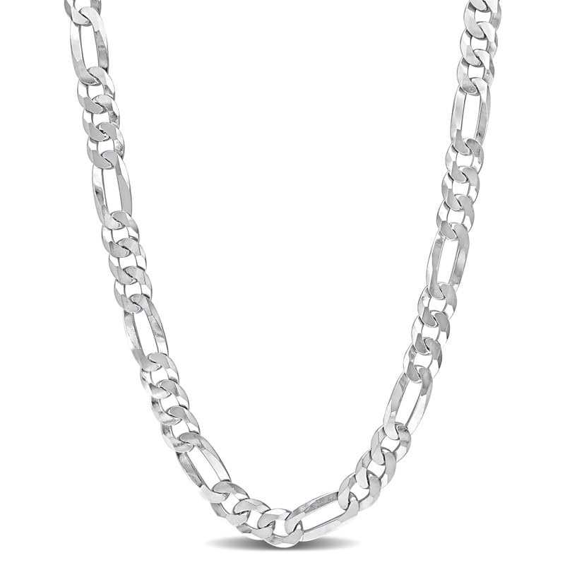 Italian 925 Sterling Silver Figaro Link Chain Necklace - for Men & Women - Available in Sterling Silver or Yellow Gold Plated Sterling Silver - in Widths 2.2mm, 3.8mm, 5.5mm, 8.9mm - Lengths 16 or 18 inches