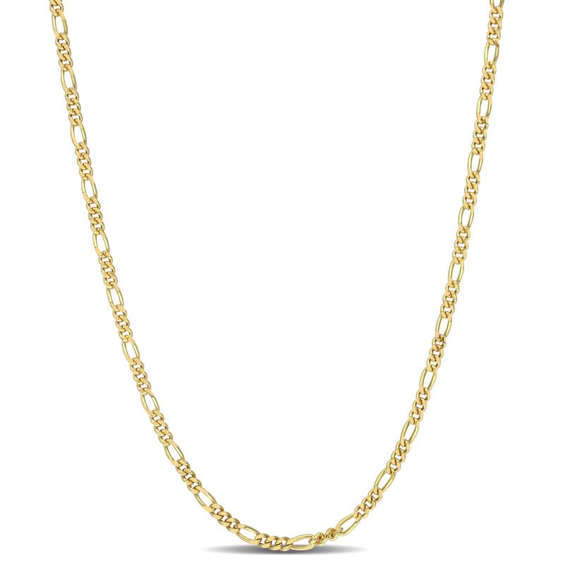 Italian 925 Sterling Silver Figaro Link Chain Necklace - for Men & Women - Available in Sterling Silver or Yellow Gold Plated Sterling Silver - in Widths 2.2mm, 3.8mm, 5.5mm, 8.9mm - Lengths 16 or 18 inches