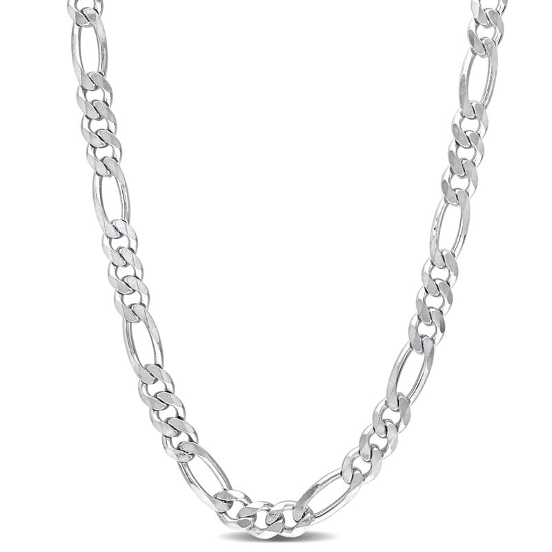 Italian 925 Sterling Silver Figaro Link Chain Necklace - for Men & Women - Available in Sterling Silver or Yellow Gold Plated Sterling Silver - in Widths 2.2mm, 3.8mm, 5.5mm, 8.9mm - Lengths 16 or 18 inches