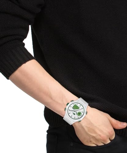 Lacoste LC33 Men's Analog and Digital Movement Watch, Silicone Strap, Water Resistant Up to 10ATM/100 Meters - Contemporary, Sporty - Premium Fashion Timepiece - Gift for Him - 45mm