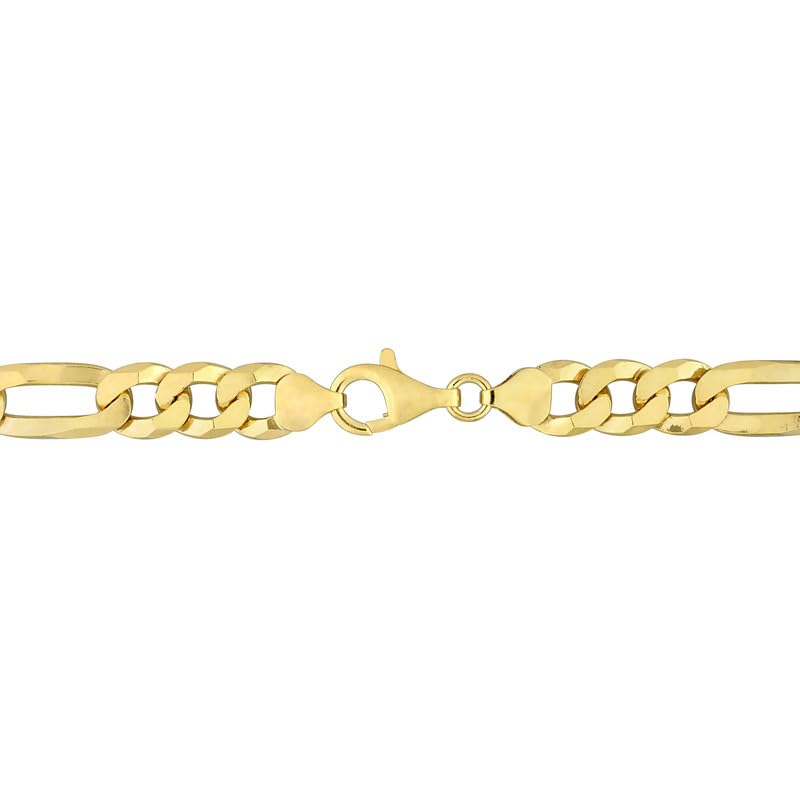Italian 925 Sterling Silver Figaro Link Chain Necklace - for Men & Women - Available in Sterling Silver or Yellow Gold Plated Sterling Silver - in Widths 2.2mm, 3.8mm, 5.5mm, 8.9mm - Lengths 16 or 18 inches