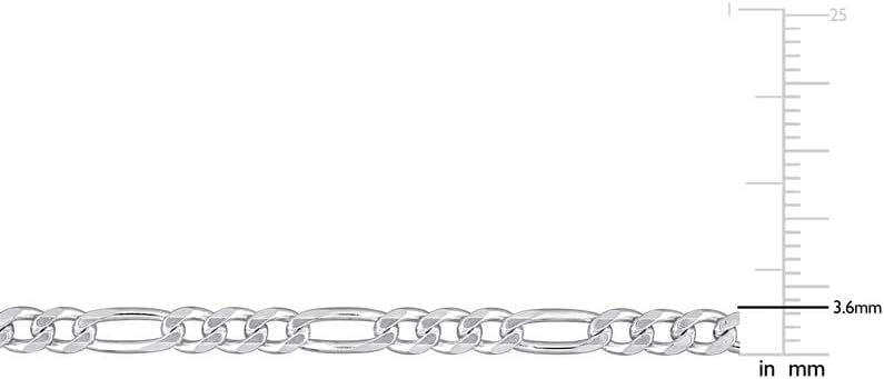 Italian 925 Sterling Silver Figaro Link Chain Necklace - for Men & Women - Available in Sterling Silver or Yellow Gold Plated Sterling Silver - in Widths 2.2mm, 3.8mm, 5.5mm, 8.9mm - Lengths 16 or 18 inches
