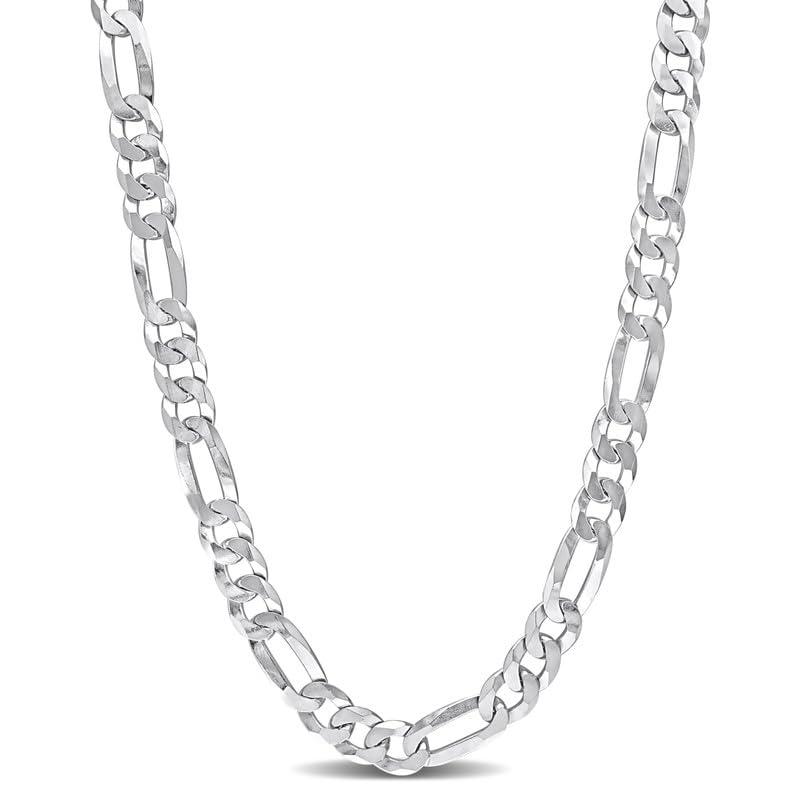 Italian 925 Sterling Silver Figaro Link Chain Necklace - for Men & Women - Available in Sterling Silver or Yellow Gold Plated Sterling Silver - in Widths 2.2mm, 3.8mm, 5.5mm, 8.9mm - Lengths 16 or 18 inches