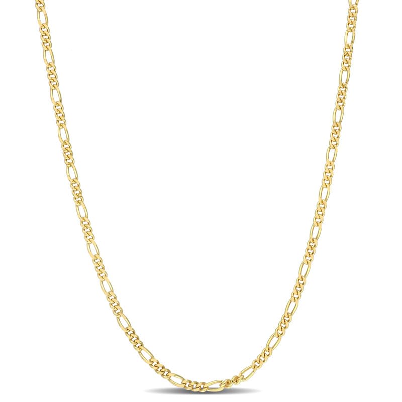 Italian 925 Sterling Silver Figaro Link Chain Necklace - for Men & Women - Available in Sterling Silver or Yellow Gold Plated Sterling Silver - in Widths 2.2mm, 3.8mm, 5.5mm, 8.9mm - Lengths 16 or 18 inches