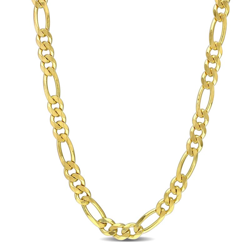 Italian 925 Sterling Silver Figaro Link Chain Necklace - for Men & Women - Available in Sterling Silver or Yellow Gold Plated Sterling Silver - in Widths 2.2mm, 3.8mm, 5.5mm, 8.9mm - Lengths 16 or 18 inches