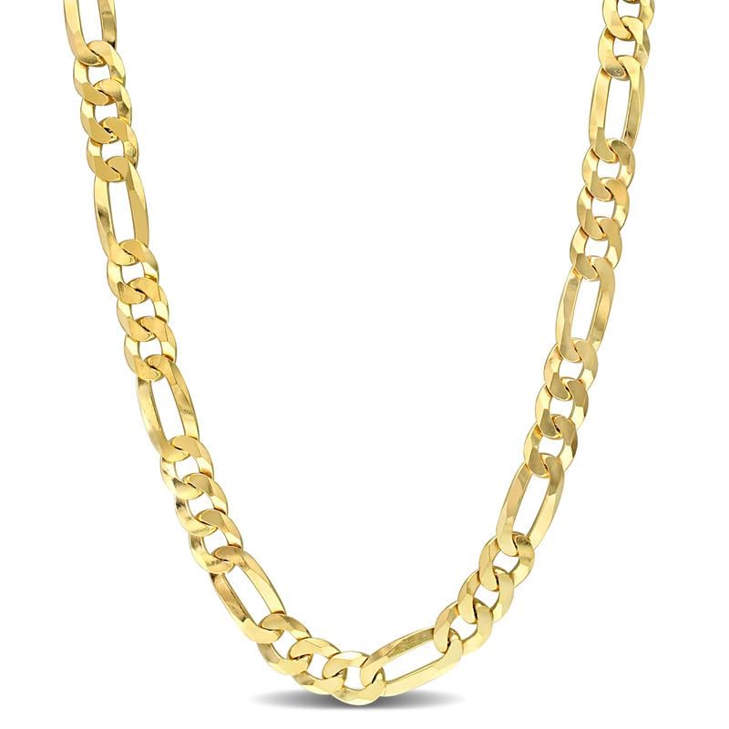 Italian 925 Sterling Silver Figaro Link Chain Necklace - for Men & Women - Available in Sterling Silver or Yellow Gold Plated Sterling Silver - in Widths 2.2mm, 3.8mm, 5.5mm, 8.9mm - Lengths 16 or 18 inches