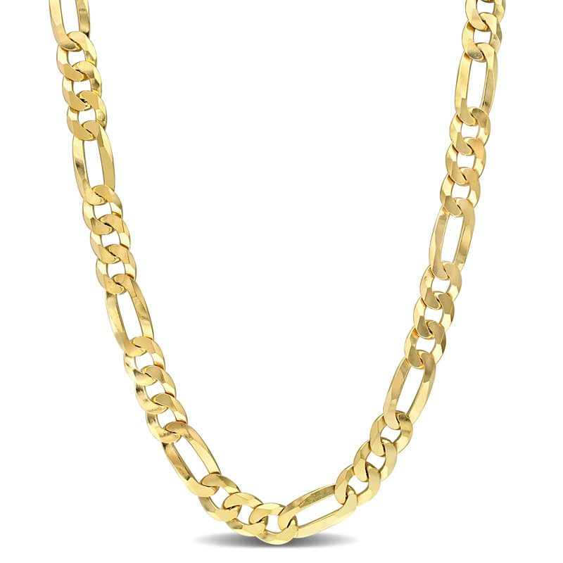 Italian 925 Sterling Silver Figaro Link Chain Necklace - for Men & Women - Available in Sterling Silver or Yellow Gold Plated Sterling Silver - in Widths 2.2mm, 3.8mm, 5.5mm, 8.9mm - Lengths 16 or 18 inches