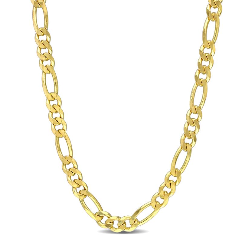 Italian 925 Sterling Silver Figaro Link Chain Necklace - for Men & Women - Available in Sterling Silver or Yellow Gold Plated Sterling Silver - in Widths 2.2mm, 3.8mm, 5.5mm, 8.9mm - Lengths 16 or 18 inches