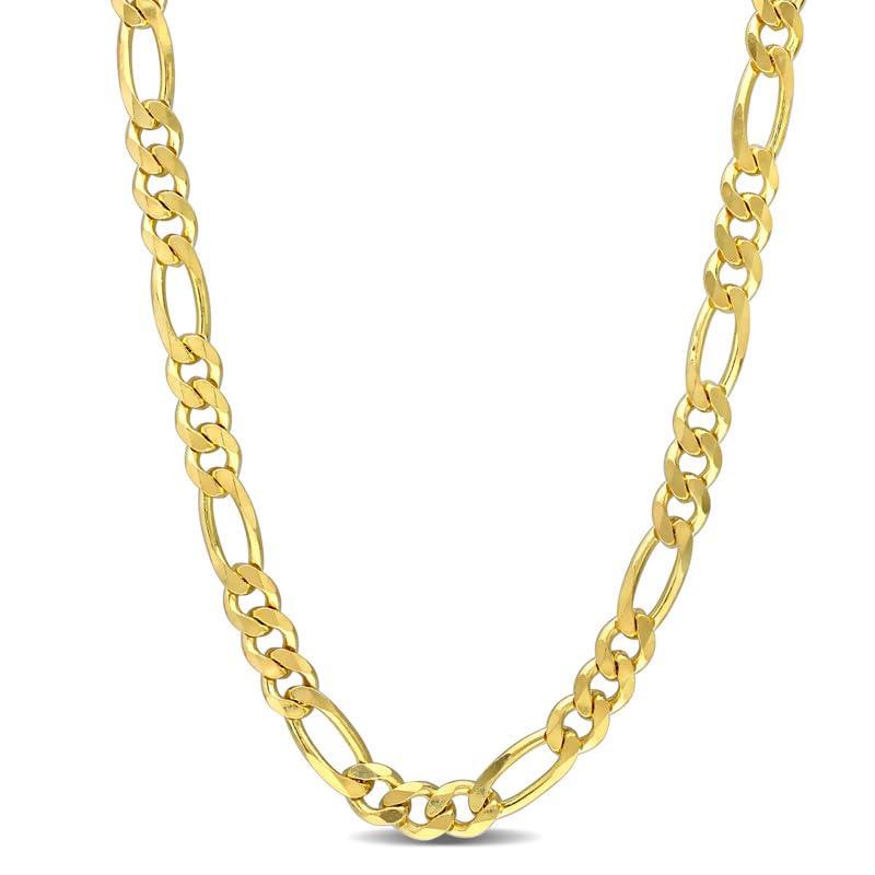 Italian 925 Sterling Silver Figaro Link Chain Necklace - for Men & Women - Available in Sterling Silver or Yellow Gold Plated Sterling Silver - in Widths 2.2mm, 3.8mm, 5.5mm, 8.9mm - Lengths 16 or 18 inches