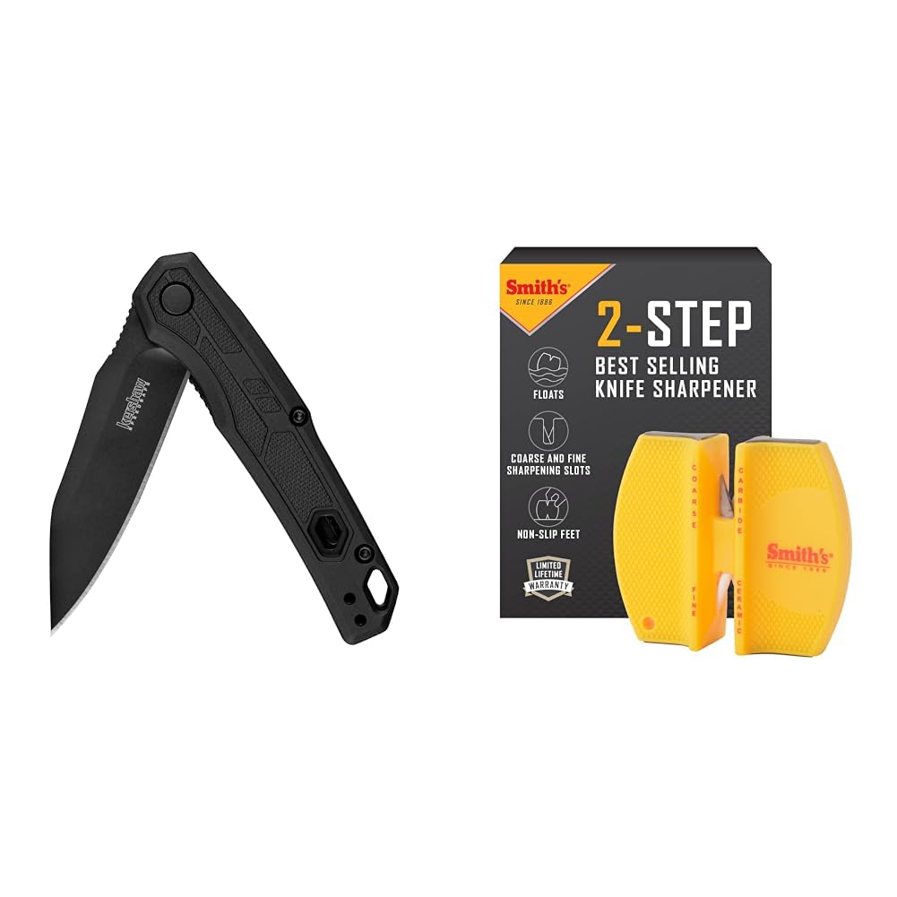 Kershaw Appa Folding Tactical Pocket Knife, SpeedSafe Opening, 2.75 inch Black Blade and Handle, Small, Lightweight Every Day Carry