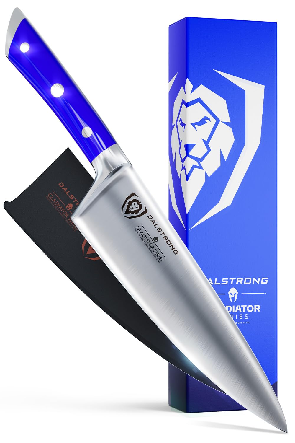 DALSTRONG Chef Knife - 8 inch Blade - Gladiator Series ELITE - Forged HC German Steel Chef's Knife - Razor Sharp Kitchen Knife - Professional Full Tang Knife - Black G10 Handle - Sheath -NSF Certified