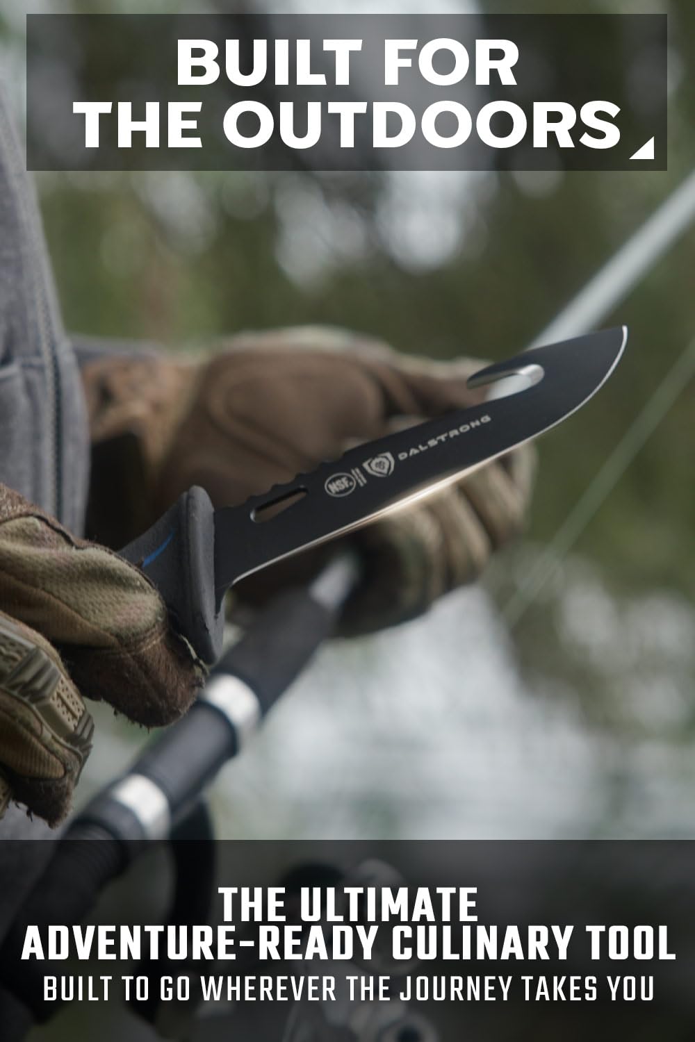 Dalstrong Slicing Knife - 12 inch - Night Shark Series - 7CR17MOV High Carbon Steel - Titanium Coated Blade - Outdoor & Fishing - Polypropylene Handle - Carving Knife - Nylon Sheath - NSF Certified