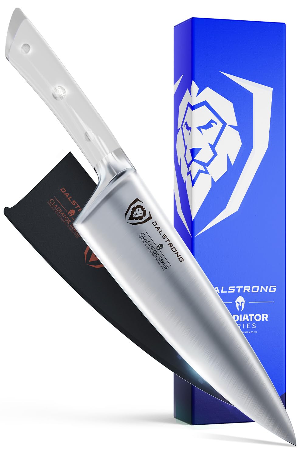 DALSTRONG Chef Knife - 8 inch Blade - Gladiator Series ELITE - Forged HC German Steel Chef's Knife - Razor Sharp Kitchen Knife - Professional Full Tang Knife - Black G10 Handle - Sheath -NSF Certified