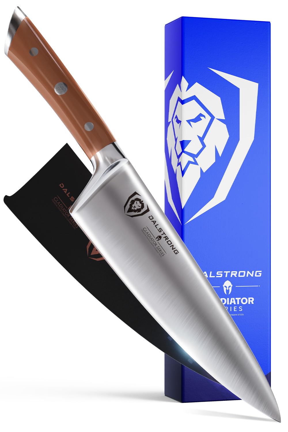 DALSTRONG Chef Knife - 8 inch Blade - Gladiator Series ELITE - Forged HC German Steel Chef's Knife - Razor Sharp Kitchen Knife - Professional Full Tang Knife - Black G10 Handle - Sheath -NSF Certified