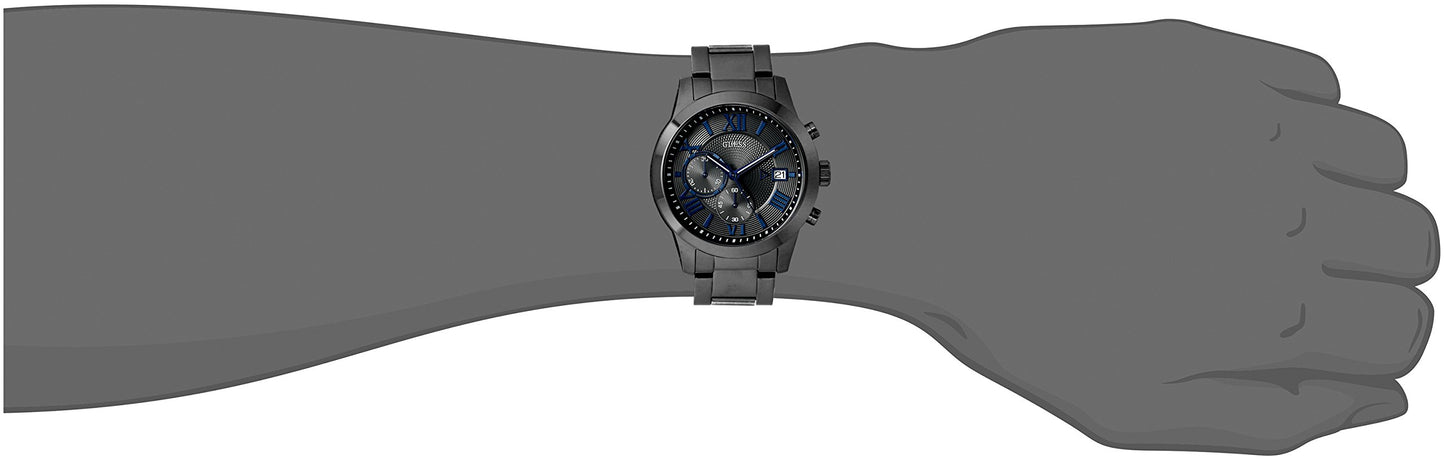 GUESS Men's Stainless Steel Gunmetal Chronograph Bracelet Watch