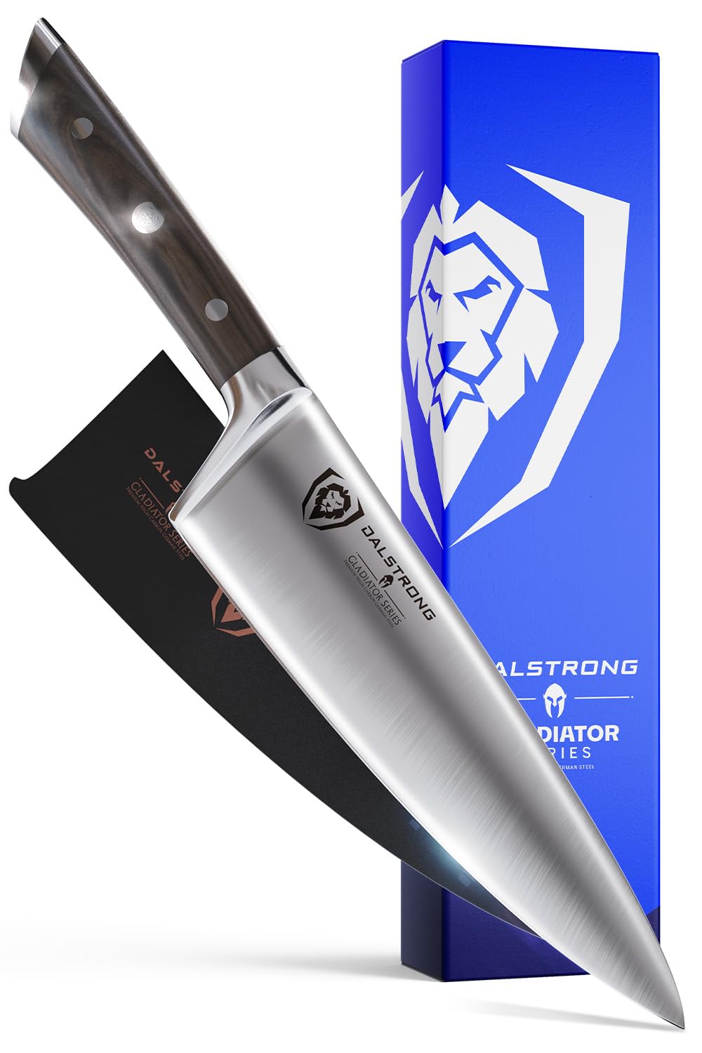 DALSTRONG Chef Knife - 8 inch Blade - Gladiator Series ELITE - Forged HC German Steel Chef's Knife - Razor Sharp Kitchen Knife - Professional Full Tang Knife - Black G10 Handle - Sheath -NSF Certified