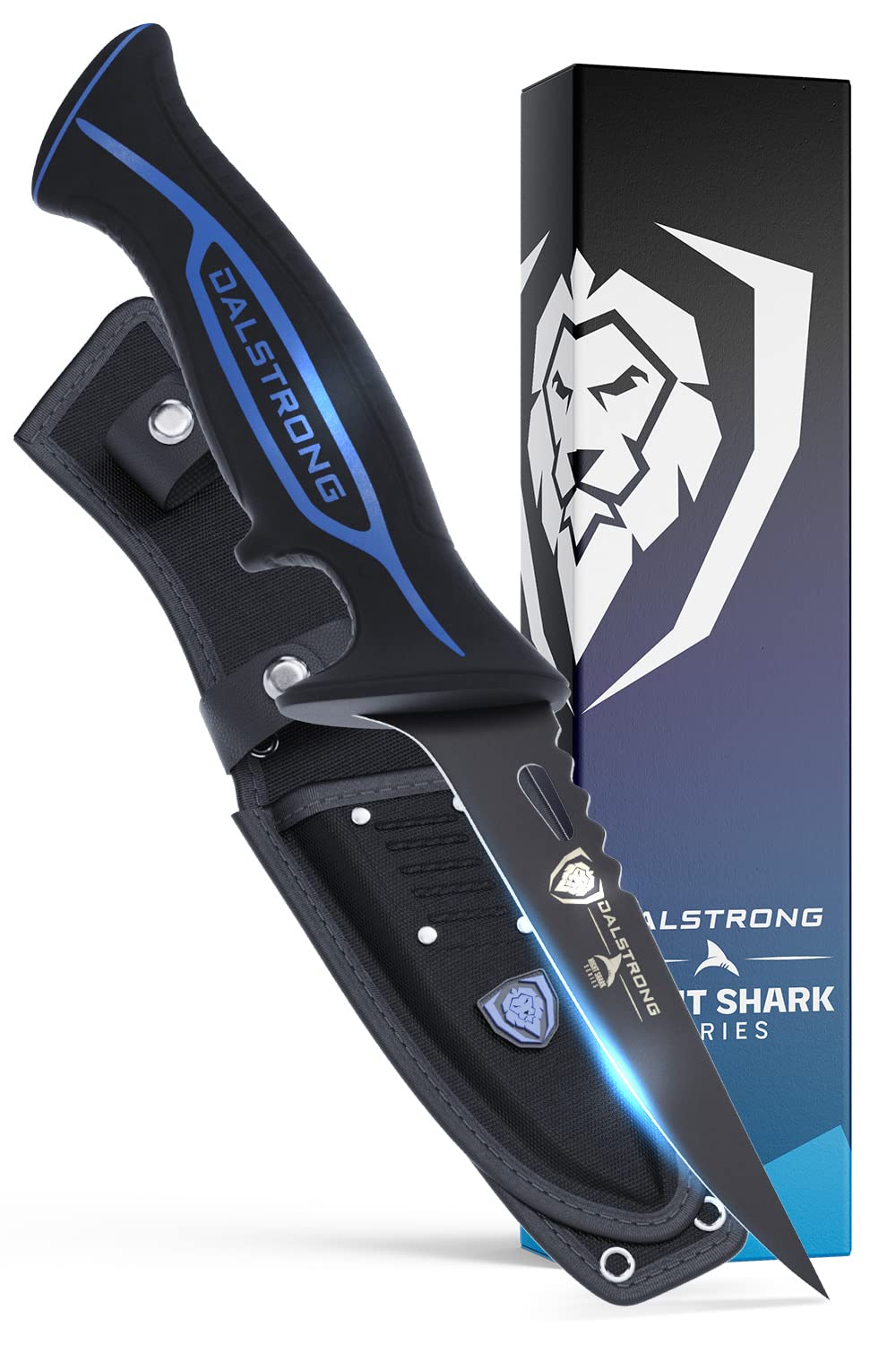 Dalstrong Slicing Knife - 12 inch - Night Shark Series - 7CR17MOV High Carbon Steel - Titanium Coated Blade - Outdoor & Fishing - Polypropylene Handle - Carving Knife - Nylon Sheath - NSF Certified