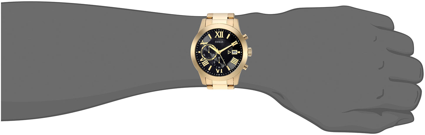 GUESS Men's Stainless Steel Gunmetal Chronograph Bracelet Watch