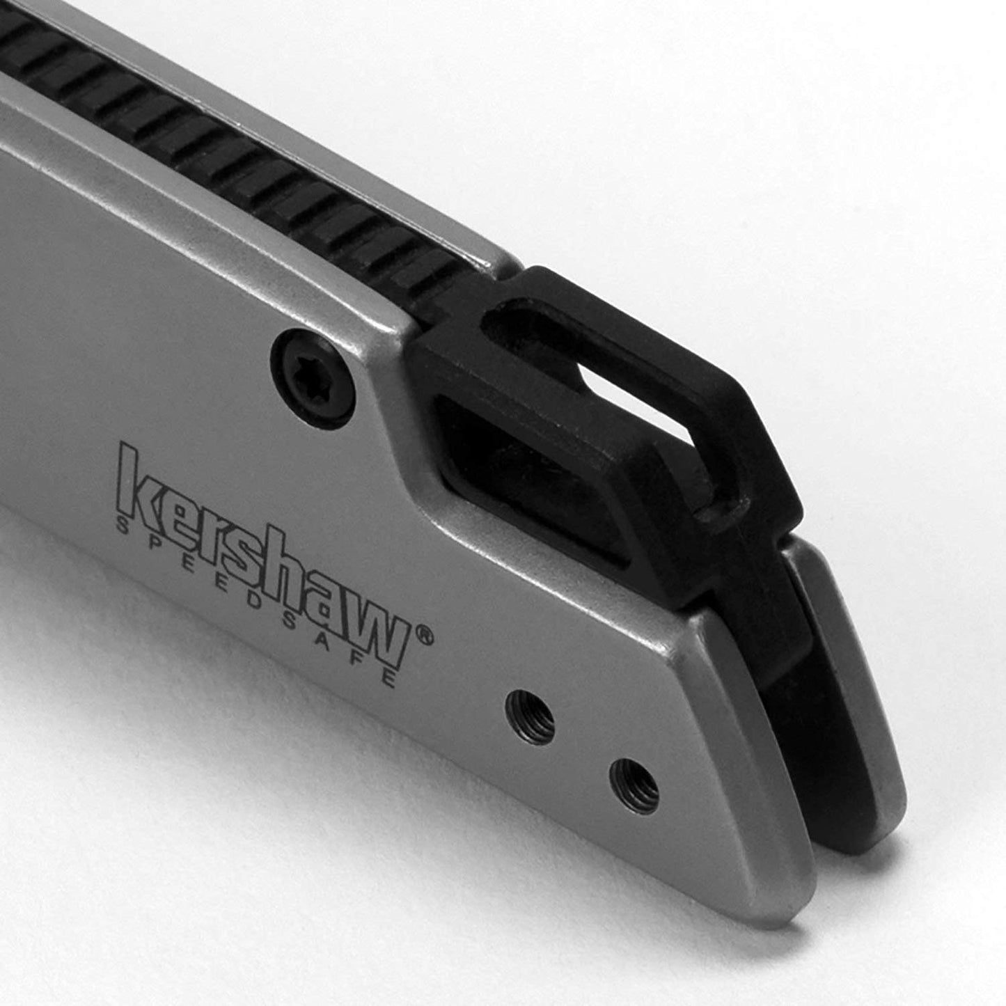 Kershaw Misdirect Pocketknife; 2.9 in. 4Cr13 Black-Oxide Blackwash Finish Blade, Stainless Steel Stonewash Finish Handle Equipped with Assisted Opening, Flipper and Frame Lock