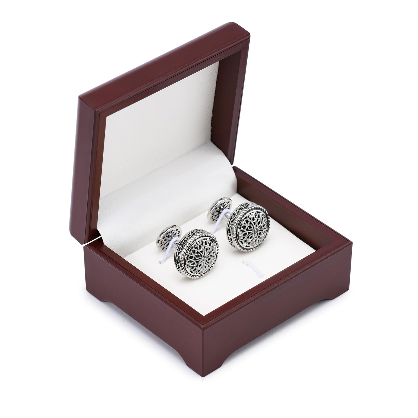 Cuff Links Mens, Cufflinks for Men, Men's Cuff Links for Wedding, Business, Father's Day, Gift for Men, 18K Gold Plated with Luxury Wooden Gift Box